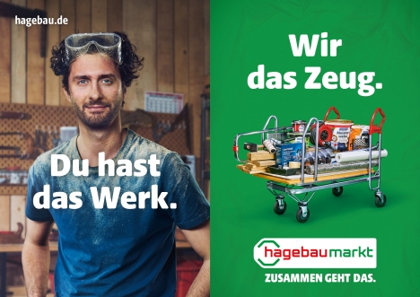Hagebau und KNSK zeigen, wie Teamwork geht - Mit unterhaltsamer Text-Mechanik rücken Hagebau und KNSK die Stärke der Gemeinschaft in den Fokus - Foto: KNSK